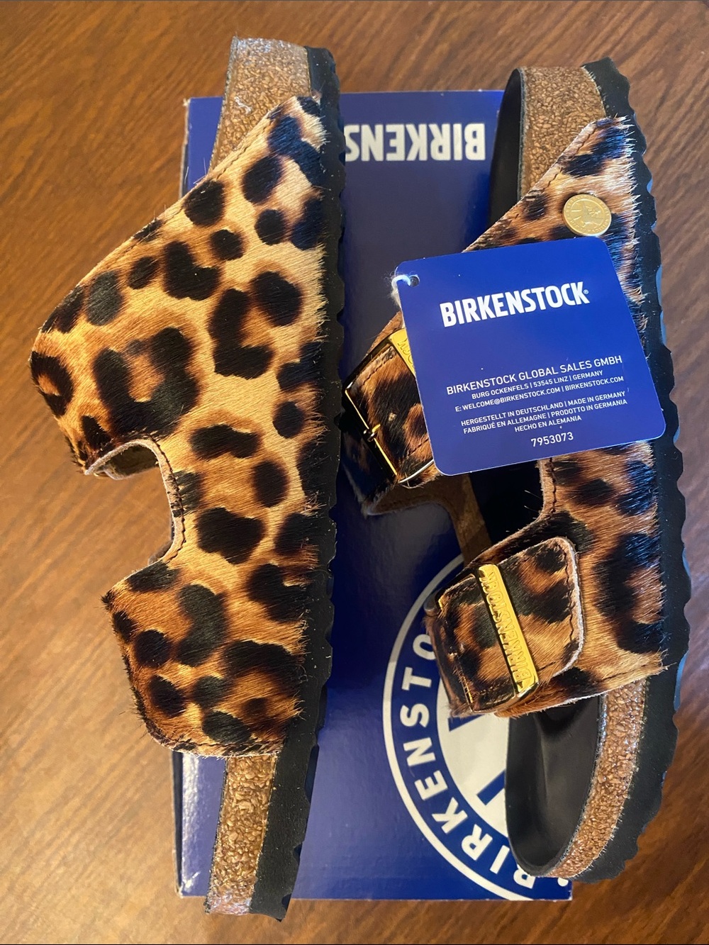 Birkenstock Women’s Arizona Leopard calf hair/Black and tan - Picture 4 of 6
